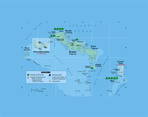 Tourist map of Turks and Caicos Islands | Turks and Caicos Islands | North America | Mapsland ...