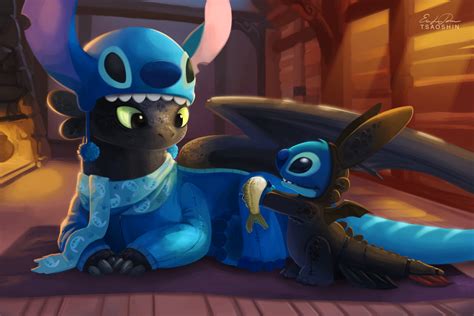 Toothless And Stitch Desktop Wallpaper