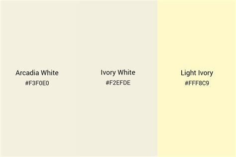 Ivory Colour Chart