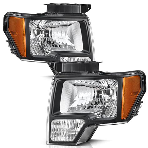 AUTOSAVER88 Headlight Assembly Compatible with Ford F150 Truck Replacement Headlights Chrome ...