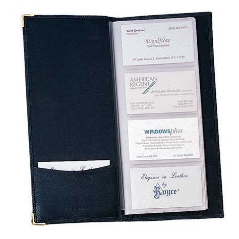 Royce Genuine Leather Business Card Case File Organizer, Black-410-BLACK-5 - The Home Depot