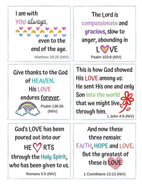 12 Short Bible Verses for Kids on God's Love | Free Cards - A HEART TO KNOW