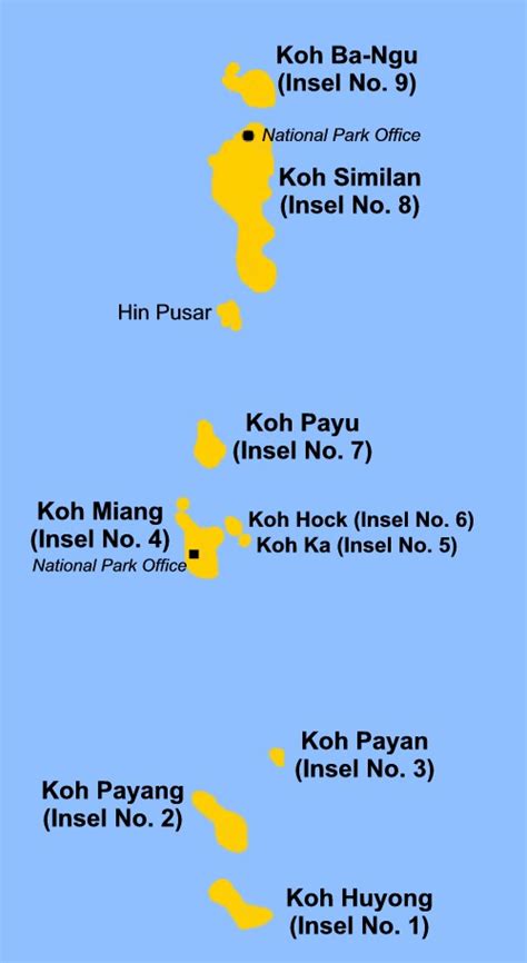 Map of Similan Islands