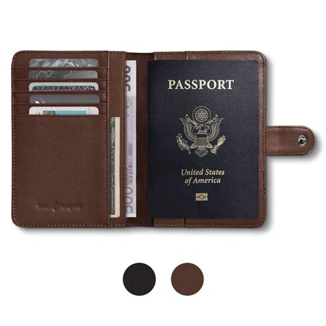 Amazon.com | RFID Blocking Leather Travel Passport Holder With Snap ...