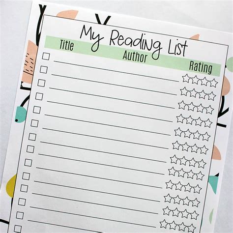 Printable Book List