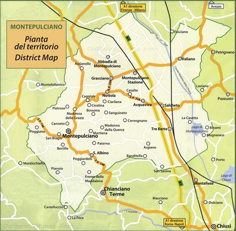 Map of Surroundings of Montepulciano - Ontheworldmap.com