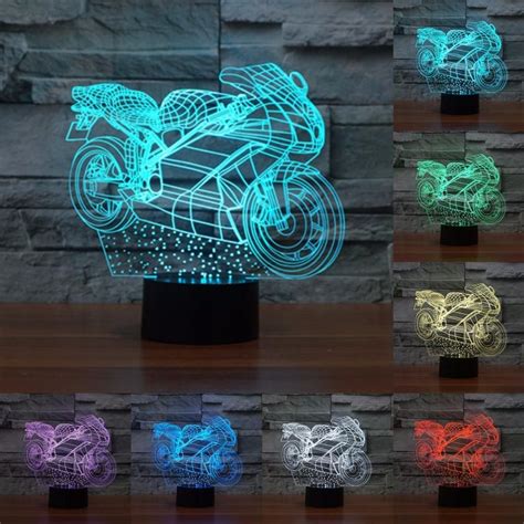 Racing Moto 3D Illusion LED Lamp | Creative holiday gifts, 3d light, Lamp