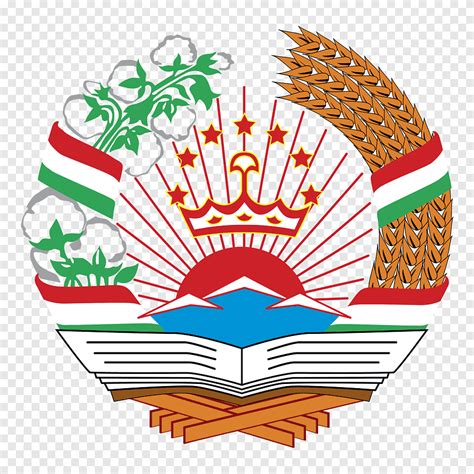 Bendera Lambang Tajikistan Emblem Tajikistan Republik Sosialis Soviet ...