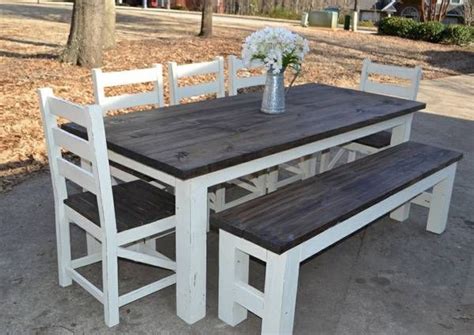 Farmhouse Dining Table With Bench - Foter