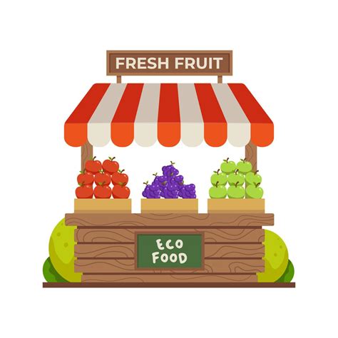 Fruit store eco food shop flat design vector illustration 11468914 ...