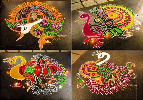 Pin by Shanthi Sridharan.KOLAM on Collage kolams | Photo collage design, Peacock painting ...