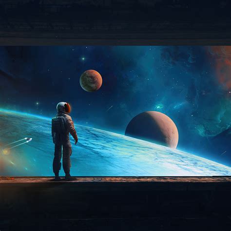 Astronaut Wallpaper 4K, Digital Art, Planets, Spaceship