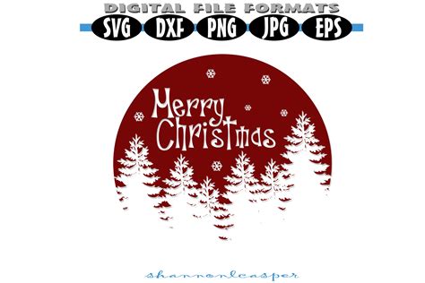 Merry Christmas Round Sign SVG Template (362261) | Cut Files | Design Bundles