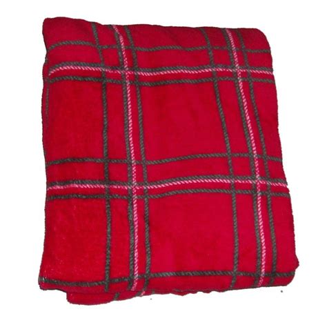 Everyday Living Red Windowpane Plaid Super Soft Microplush Fleece Throw Blanket - Walmart.com ...