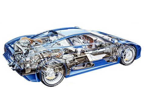 Bugatti EB 110 Cutaway Drawing in High quality