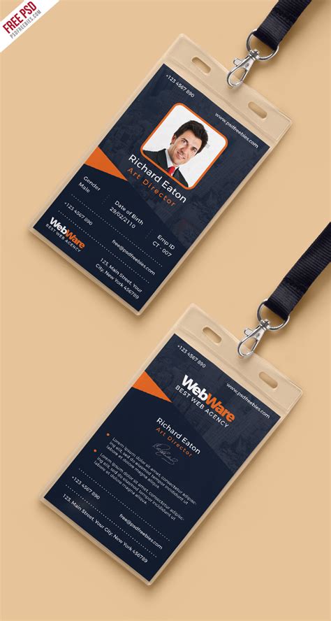 Free PSD : Vertical Company Identity Card Template PSD :: Behance