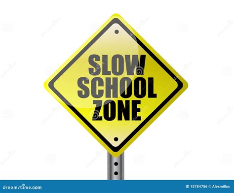 Slow school zone stock vector. Image of icon, reduce - 15784756