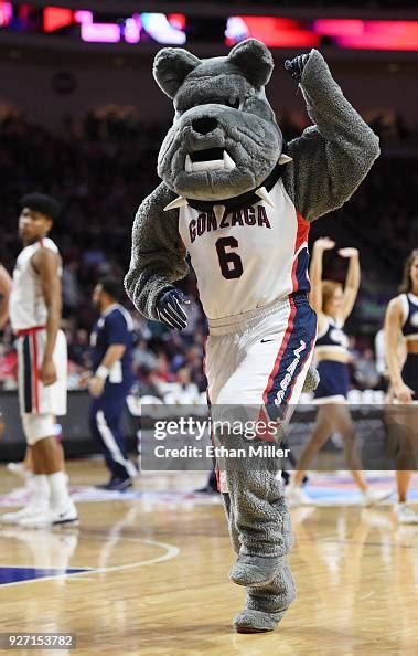 Gonzaga Bulldogs mascot Spike the Bulldog performs during the team's ...