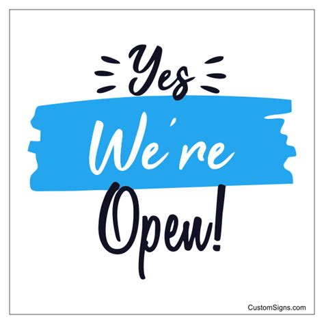 Yes We're Open Sign | 8" x 8" | Customsigns.com