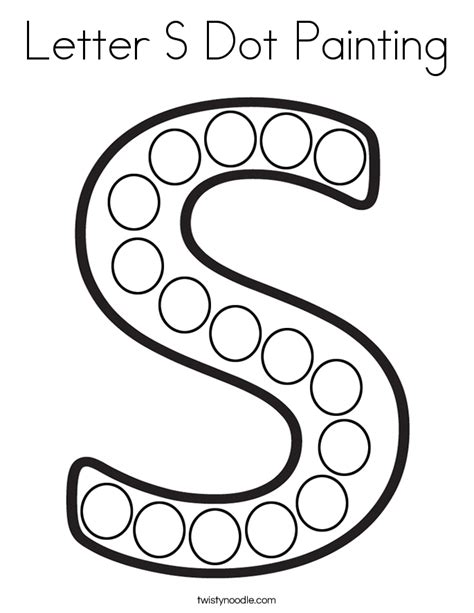 Letter S Dot Painting Coloring Page - Twisty Noodle