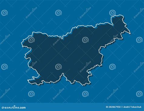 Vector Outline Map Slovenia, Line Border Country Stock Vector ...