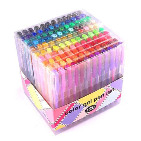 Buy innhomGel Pens for Adult Coloring 120 Colors Gel Pen Set - Glitter ...