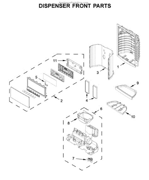 Parts for Whirlpool WRX735SDHZ01: Dispenser Front Parts - AppliancePartsPros.com