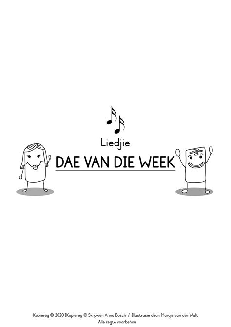 Liedjie: Dae van die week • Teacha!