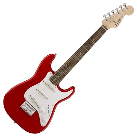 Squier By Fender Mini Stratocaster 3/4 Size Electric Guitar, Red at Gear4music.com