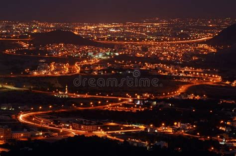 Muscat City In The Night, Oman Stock Photo - Image of gulf, minaret ...