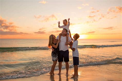 Family Sunset Beach Photography Family photo on the beach at sunset on ...