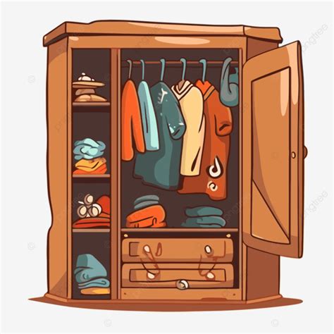 Closet Clipart Cartoon Wardrobe With Vector, Cartoon Clipart, Closet Clipart, Closet PNG and ...