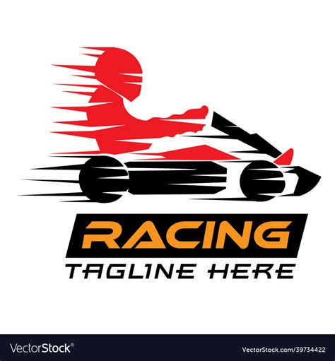 Go kart racing logo design Royalty Free Vector Image