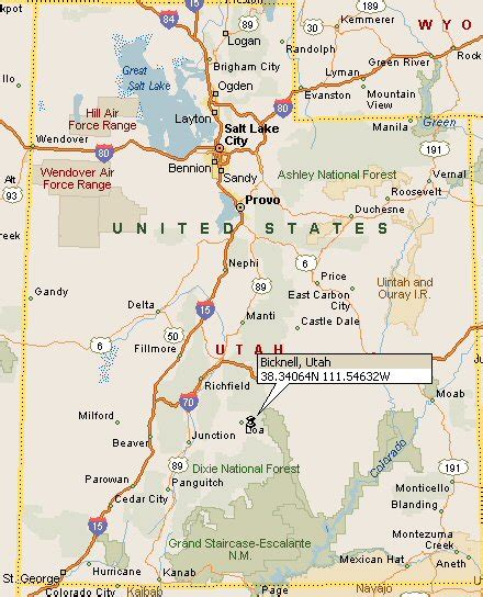 Bicknell, Utah Map