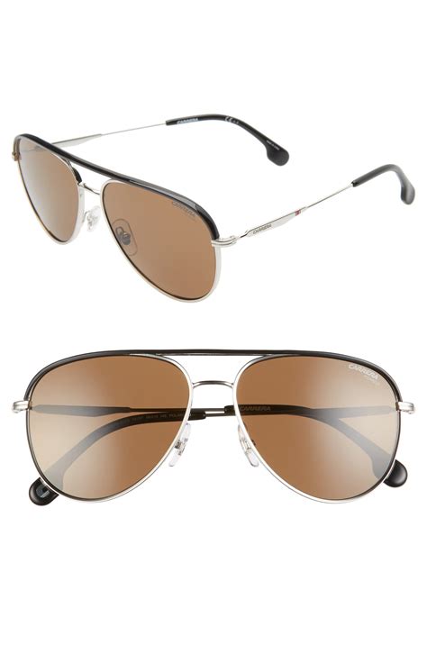 Carrera Eyewear 58mm Polarized Aviator Sunglasses | Nordstrom