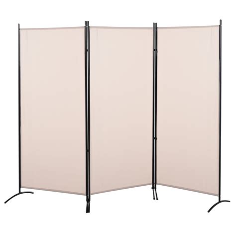 HOMCOM 3-Panel Room Divider Folding Privacy Screen Beige - Walmart.com