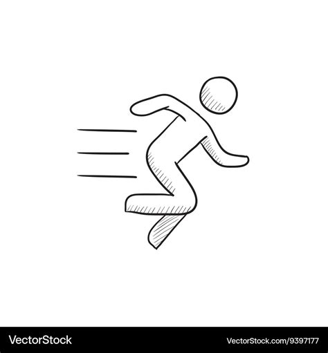 Running man sketch icon Royalty Free Vector Image