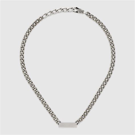 Enamel necklace with Gucci logo in 925 sterling silver | GUCCI® Australia
