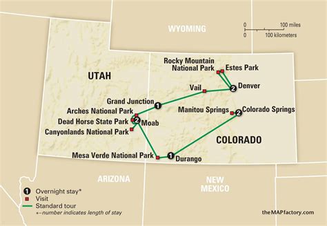 √ Map Of Colorado And Utah National Parks