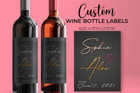 Personalized Wedding Wine Bottle Labels Custom Wine Bottle - Etsy UK