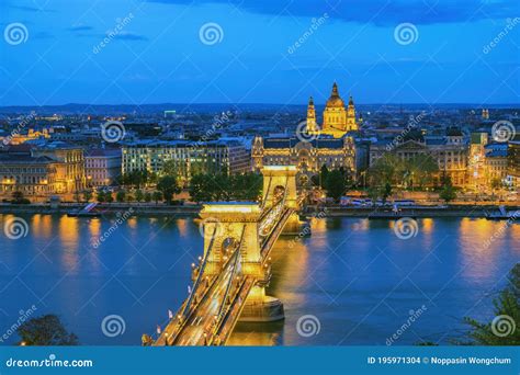 Budapest Hungary Night at Danube River Stock Photo - Image of danube, architecture: 195971304