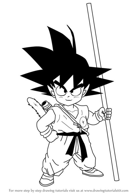 Learn How to Draw Son Goku from Dragon Ball Z (Dragon Ball Z) Step by Step : Drawing Tutorials