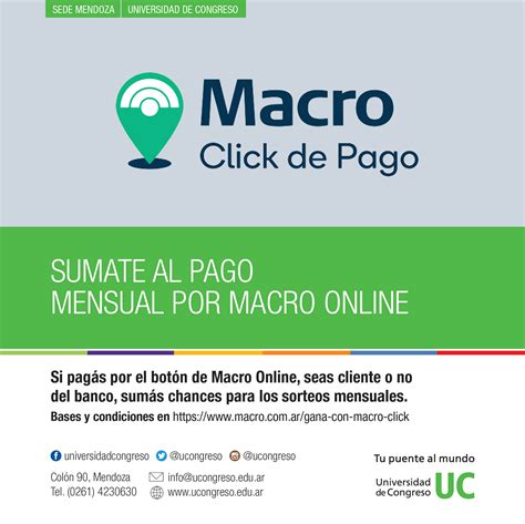 Pago Mensual por Macro Online - Universidad de Congreso - Universidad de Congreso