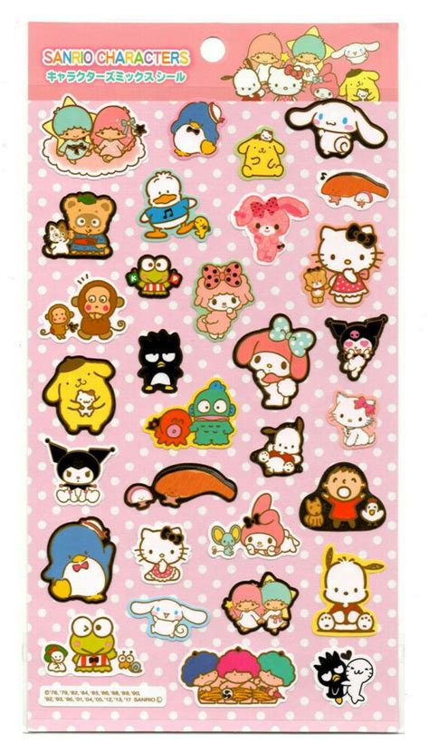 Sanrio Characters Seal Stickers Sticker Sheet Japan 2017 | Sanrio hello kitty, Sticker sheets ...