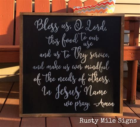 Bless Us O Lord Prayer sign | Etsy