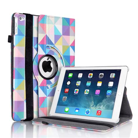 iPad Air 2 Case (Square Multi Color) - 360 Degree Rotating Synthetic ...