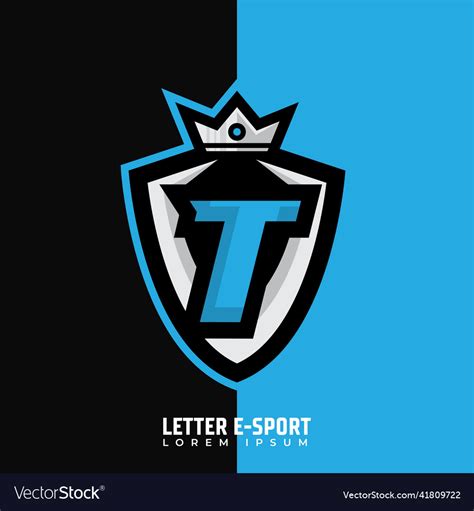 Letter t logo gamer design initials e-sports Vector Image