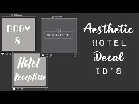 Aesthetic Hotel Decal Codes || Bloxburg || Divine Euphoria - YouTube | Hotel codes, School decal ...