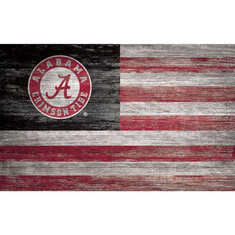 Alabama Crimson Tide 11'' x 19'' Distressed Flag Sign