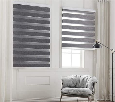 LUCKUP Easy Fix Zebra Roller Blind,Day And Night Blinds Curtains With Install Accessories X 59 ...